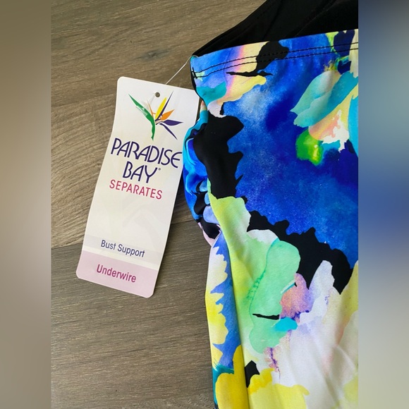 Paradise Bay UW Bra Tankini Women’s Size 12 Watercolors Swim Adjustable Straps - Picture 4 of 8